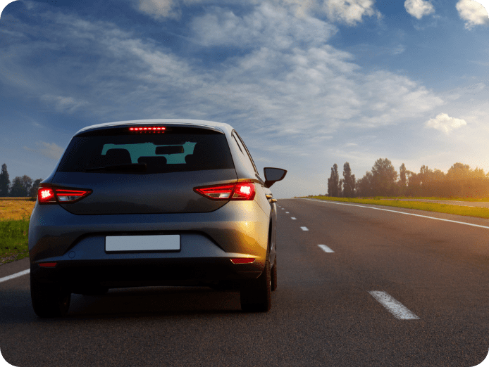 private car on a highway